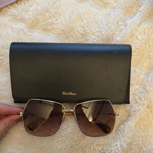 MaxMara Gold Sunglasses with Case
